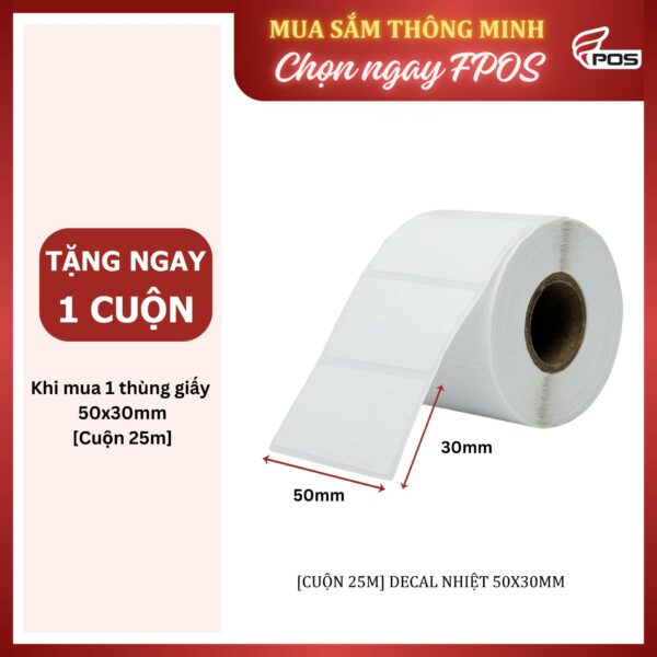 Giấy in tem trà sữa 50x30mm