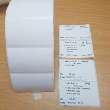 Tem nhiệt dán ly trà sữa 50x40mm - decal tem nhãn , tem nhãn phụ