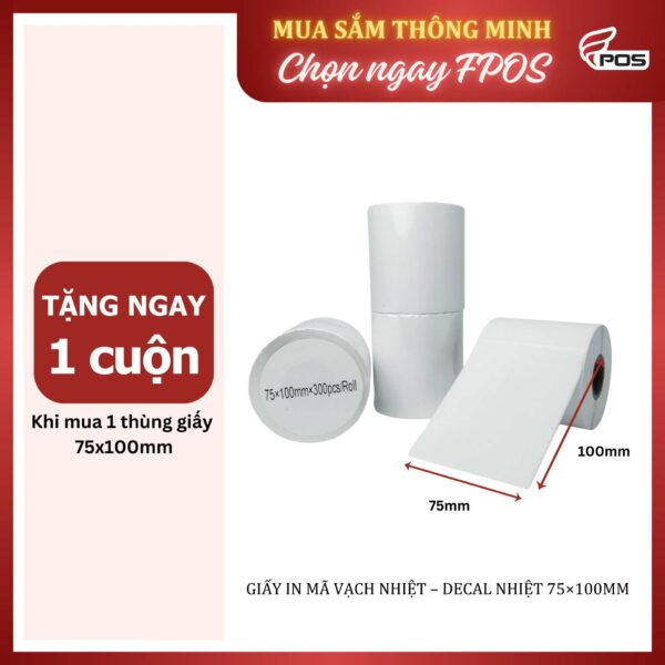Giấy in mã vạch - Decal 70x100/75x100