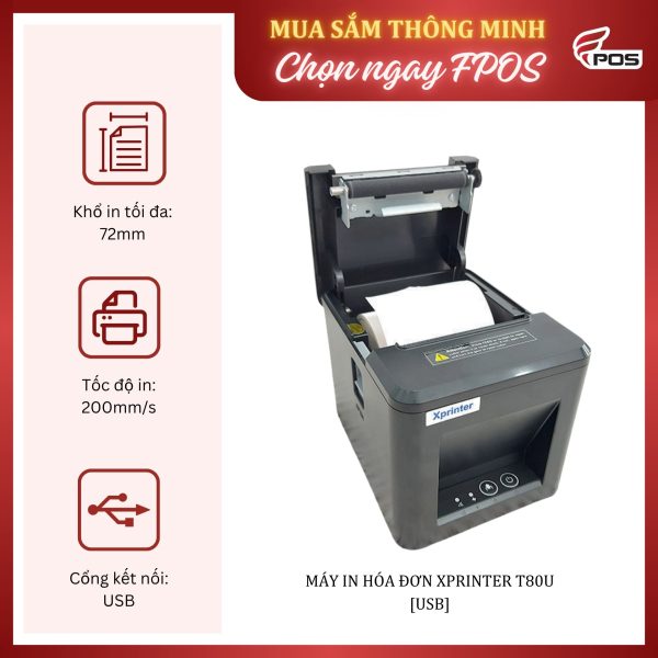 Máy in hóa đơn Xprinter T80U [USB]