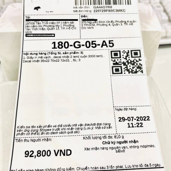 Giấy in mã vạch nhiệt - decal nhiệt xấp 100x150mm