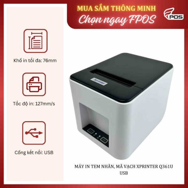 Máy in mã vạch Xprinter Q361U