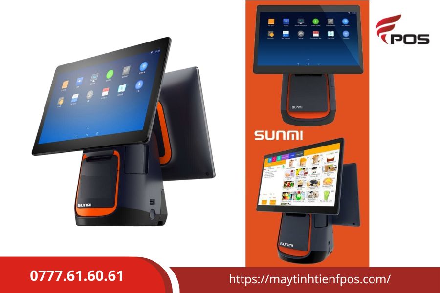 Máy tính tiền tích hợp sẵn máy in bill