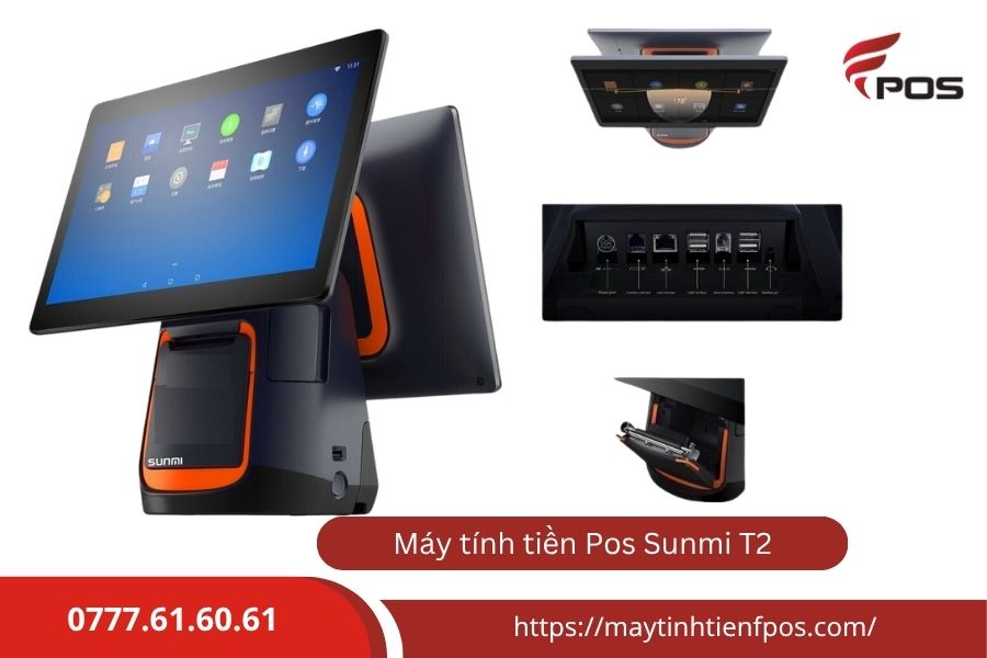 Máy tính tiền tích hợp sẵn máy in bill