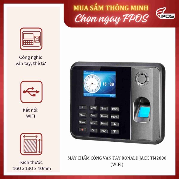 Máy chấm công vân tay Ronald Jack TM2800