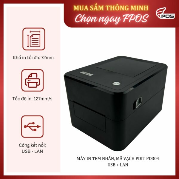 Máy in tem mã vạch PDIT PD304