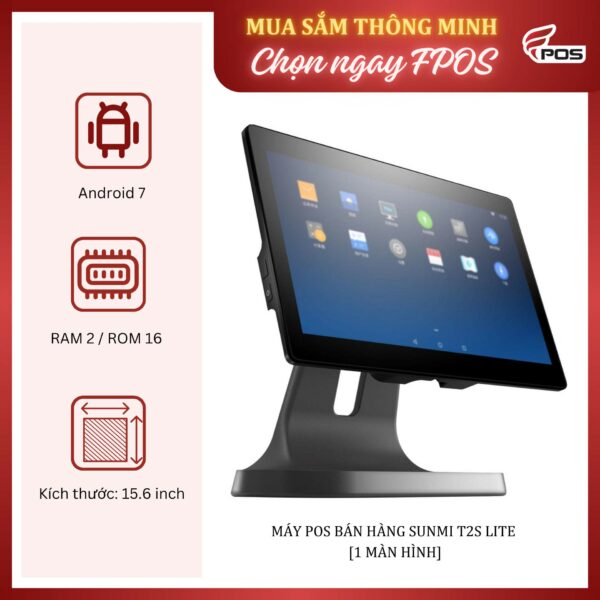 Máy POS Bán Hàng Sunmi T2s Lite [1 màn hình]