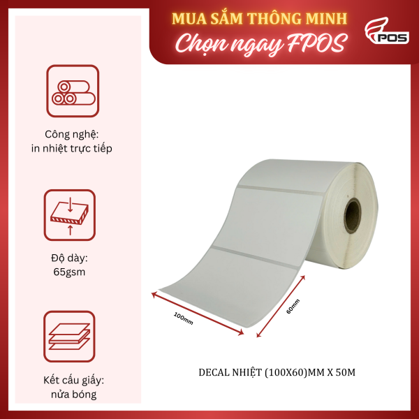 Decal Nhiệt (100x60)mm x 50m