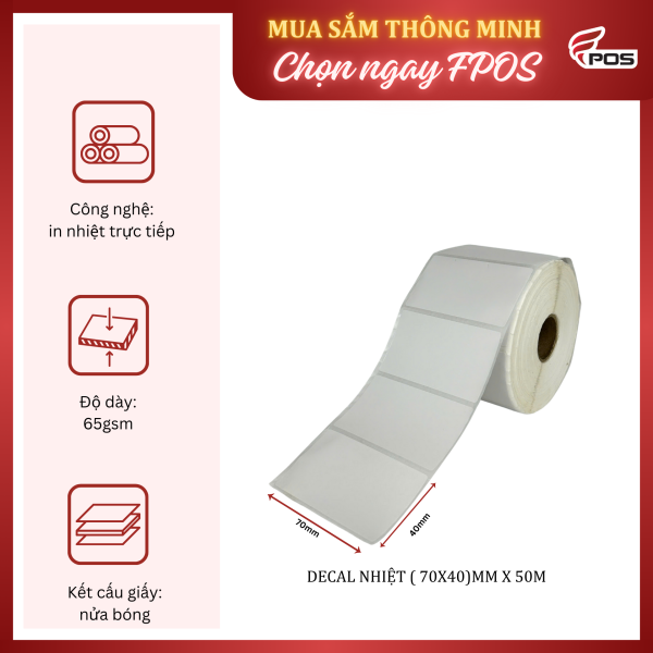 Decal nhiệt ( 70x40)mm x 50m