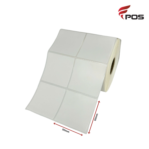 Nhãn decal (50x50)mm x 50m 2 hàng ( Keo REMOVE )