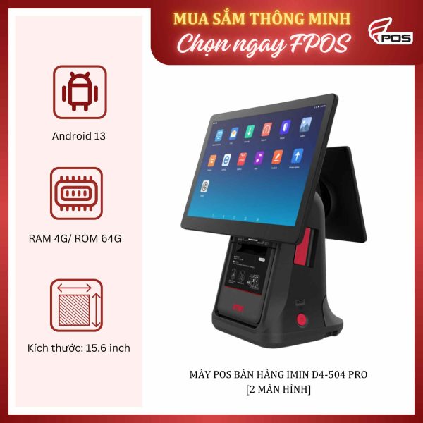 Máy POS bán hàng Sunmi D4 -504 Pro