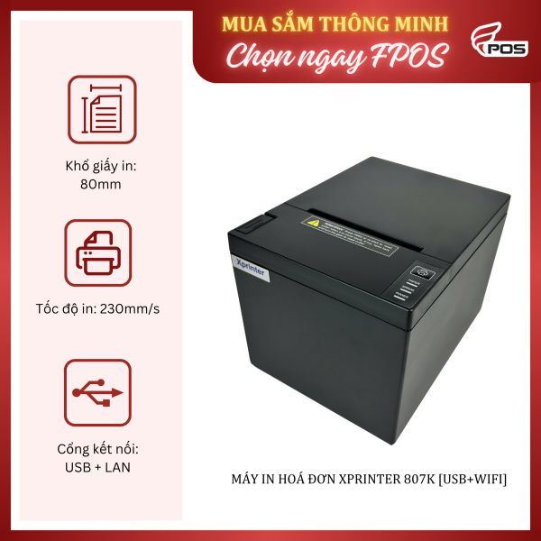 MÁY in hoá đơn Xprinter 807K [USB+wifi]