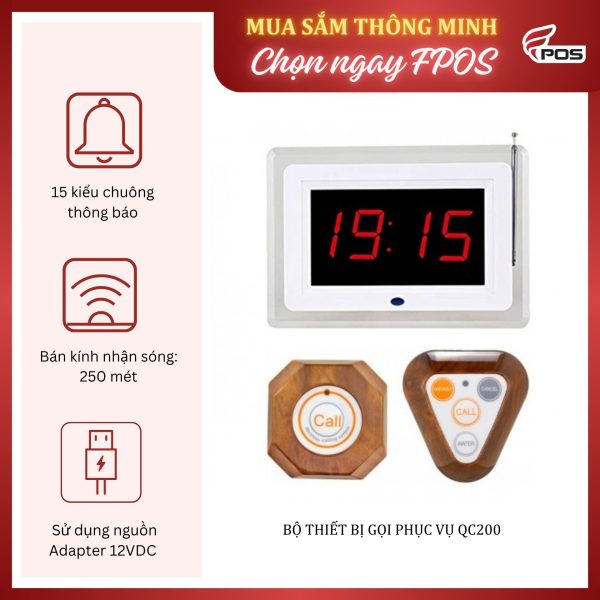 Bộ thiết bị gọi phục vụ QC200