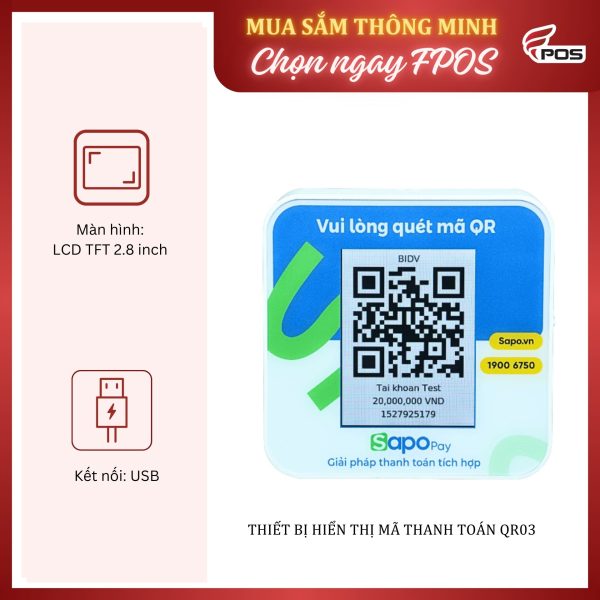 Thiết bị hiển thị mã thanh toán QR03
