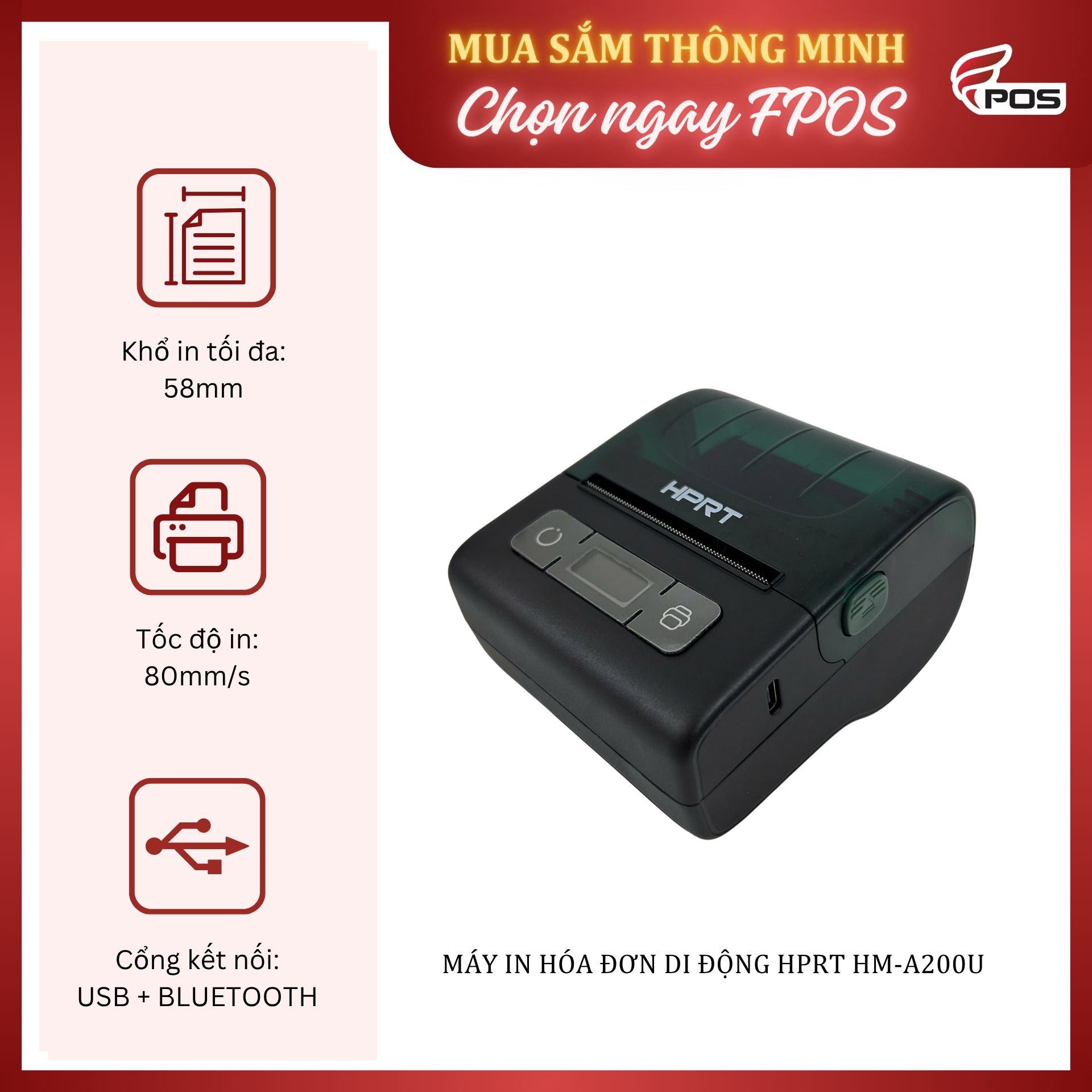 Máy in hóa đơn di động HPRT HM-A200U