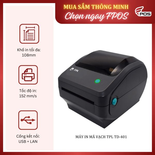 Máy In Mã Vạch TPL TD-401 [USB + LAN]