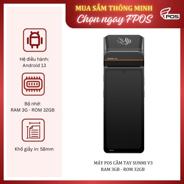 Máy POS Cầm Tay Sunmi V3