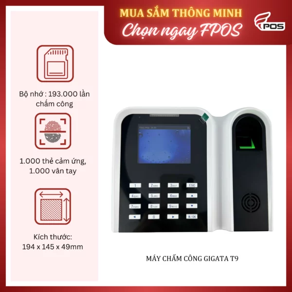 máy chấm công gigata t9