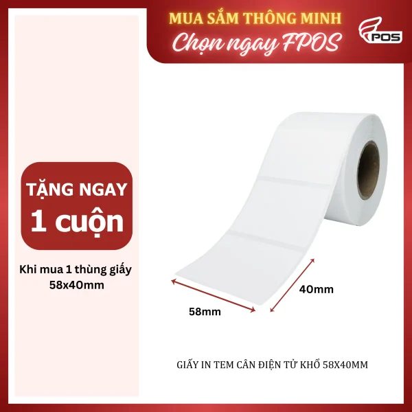 Giấy in tem cân điện tử 58x40mm