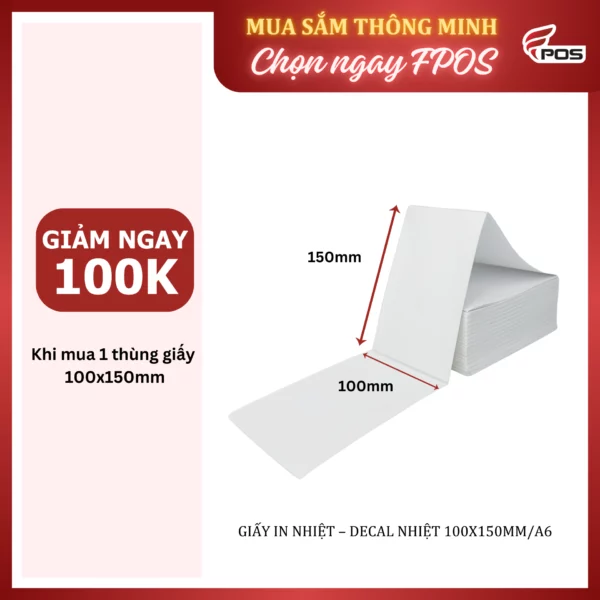 Giấy in mã vạch nhiệt - decal nhiệt xấp 100x150mm