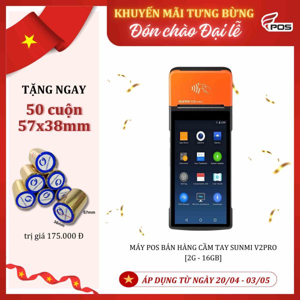 Máy POS bán hàng Sunmi V2 Pro