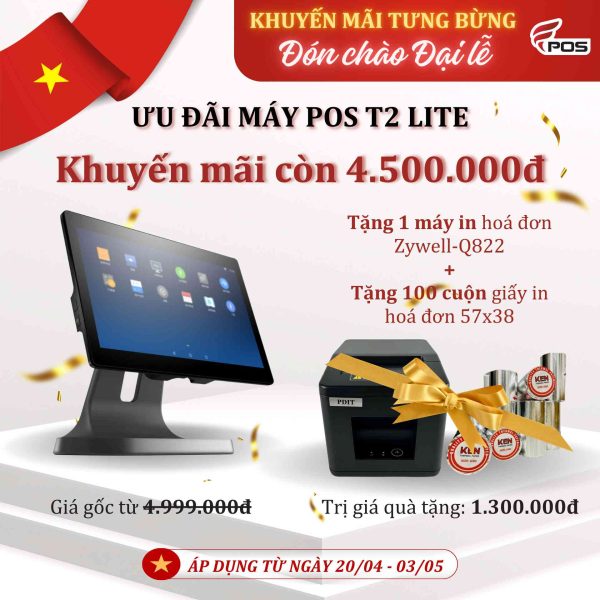 Máy POS Bán Hàng Sunmi T2 Lite