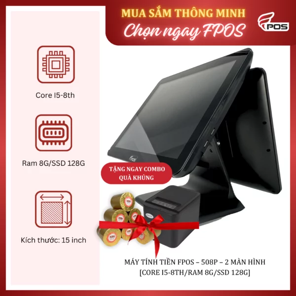 Máy tính tiền FPOS – 508P – 2 màn hình