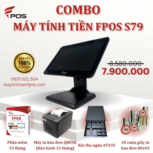 COMBO MÁY TÍNH TIỀN FPOS S79