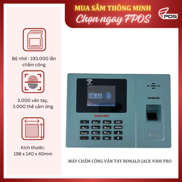 máy chấm công vân tay 9300 pro