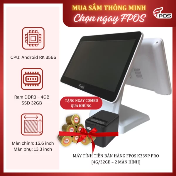 Máy tính tiền bán hàng FPOS K339P Pro