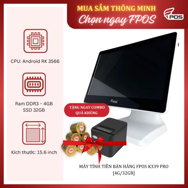 Máy tính tiền bán hàng FPOS K339 Pro