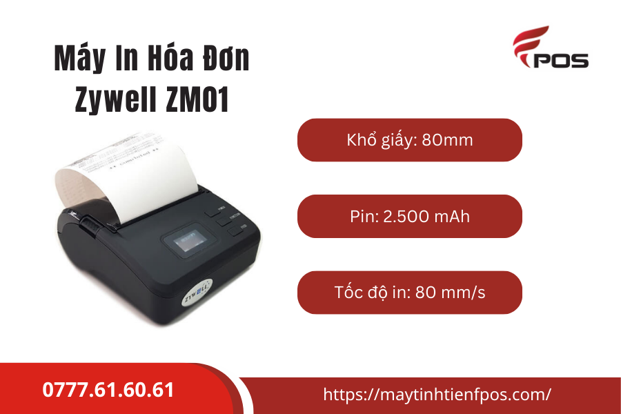 Máy in hóa đơn mini kết nối điện thoại 