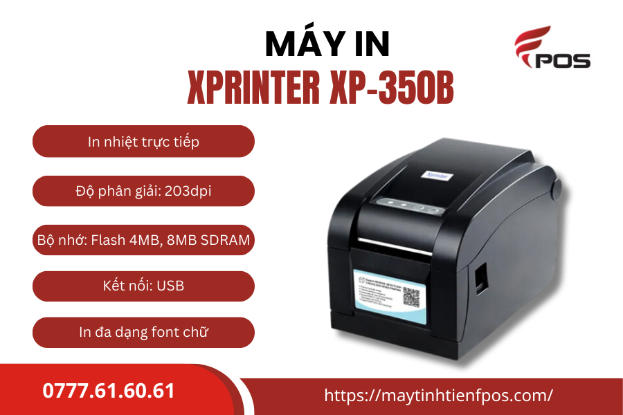 máy in mã vạch in tem nhãn xprinter xp 350b​