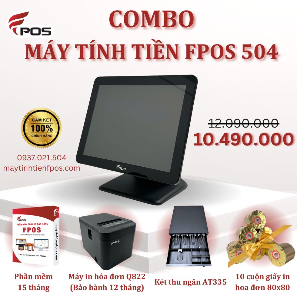 Trọn Bộ Máy Tính Tiền POS 504