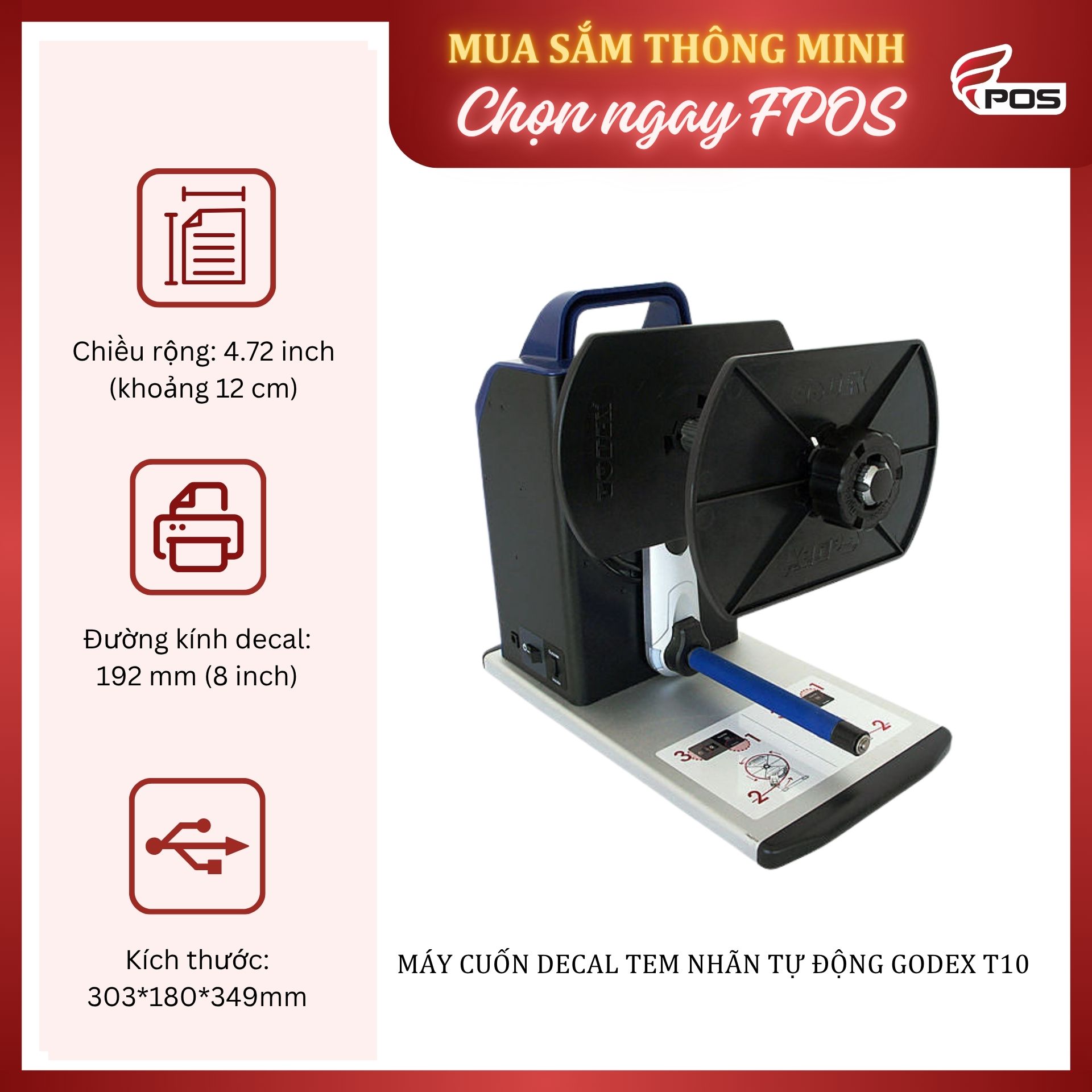 may-cuon-decal-tem-nhan-tu-dong-godex-t10 Máy cuộn decal tem nhãn tự động GoDEX T10
