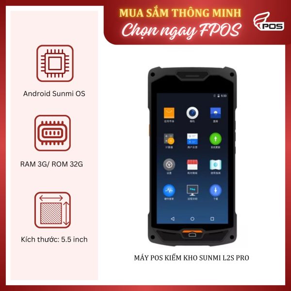 Máy Kiểm Kho Cầm Tay SUNMI L2s Pro