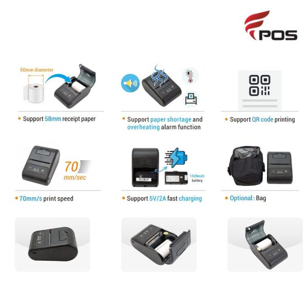 Máy in hóa đơn di động Xprinter XP-P504A