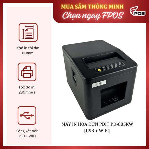 Máy In Hóa Đơn PDIT PD-805KW [USB + WIFI]