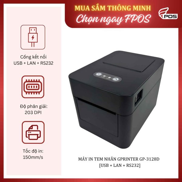 Máy in mã vạch Gprinter GP-3128D