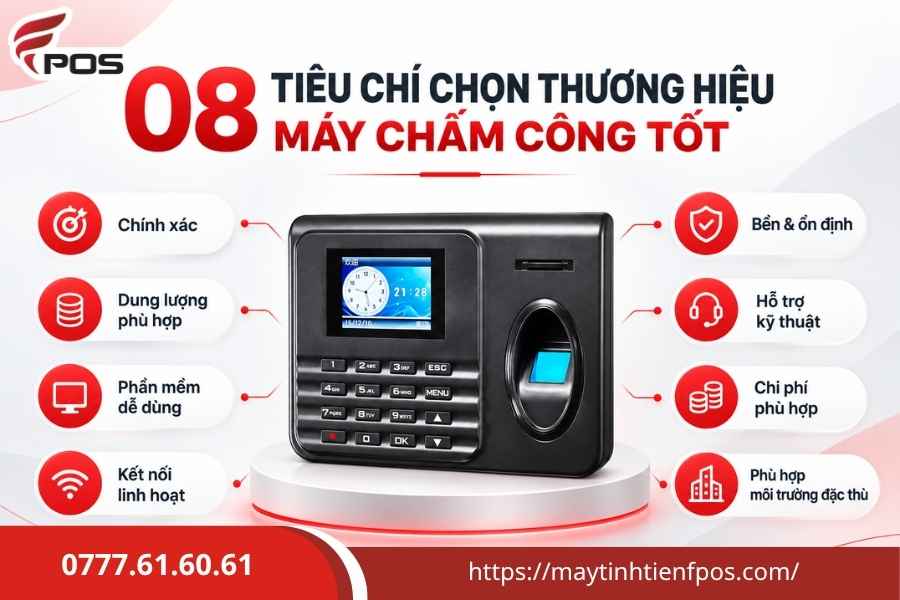 5 thương hiệu máy chấm công