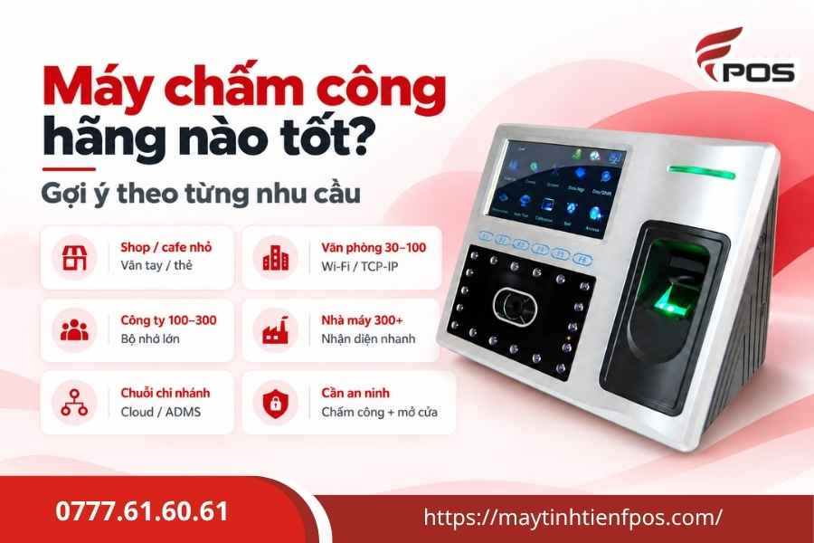 5 thương hiệu máy chấm công